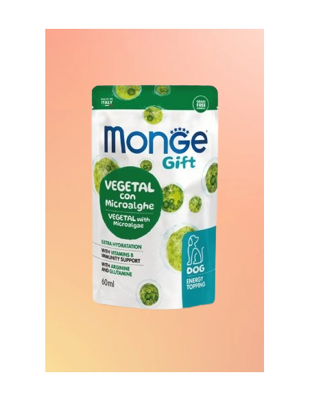 Monge Gift Dog Energy Vegetal microalghe ml 60. Snack per cani .