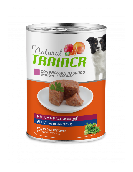 TRAINER DOG NATURAL M/M PROSCIUTTO CRUDO E RADICE DI CICORIA GR.400