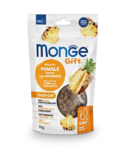 Monge Gift Cat Meat Minis Appetito Difficile Maiale Ananas gr.50. Snack per Gatti .