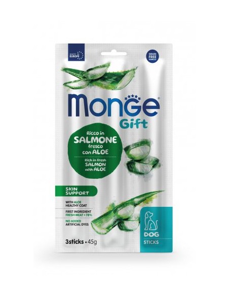 Monge Gift Dog Skin Support Salmone Fresco con Aloe gr.45.SnacK Per Cani .