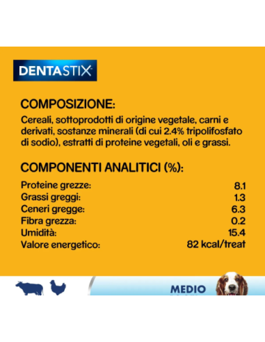 Pedigree Denta Stix Medium gr 180. Snack per cani .