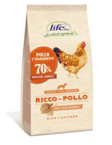 Life Dog Secco Pollo kg.12. Crocchette per cani .
