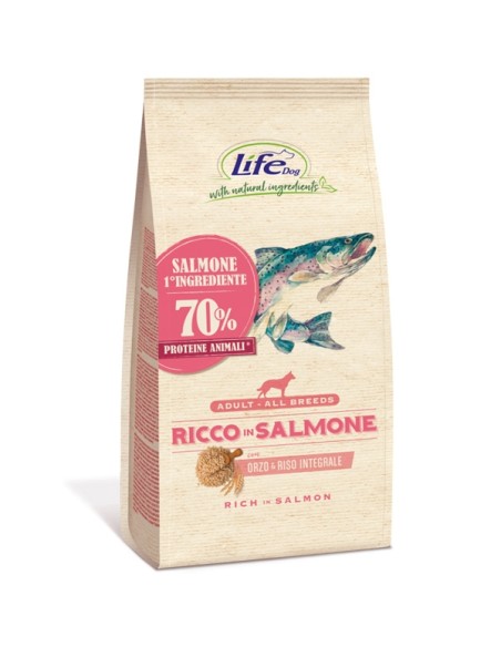 Life Dog Secco Salmone kg.2.Crocchette per cani .