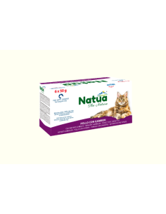 Natua Multipack Pollo con Gamberi 6x50gr.in Jelly.Cibo Umido Per Gatti.