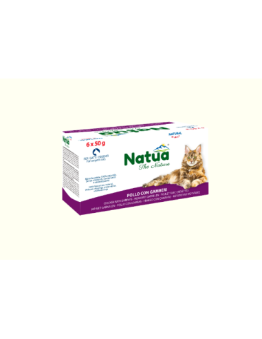 Natua Multipack Pollo con Gamberi 6x50gr.in Jelly.Cibo Umido Per Gatti.