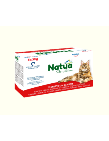 Natua Multipack Tonnetto con Gamberi 6x50gr.in .Jelly. Cibo Umido per gatti .