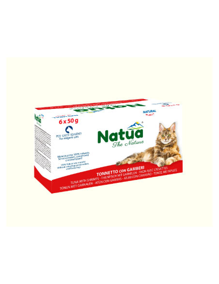 Natua Multipack Tonnetto con Gamberi 6x50gr.in .Jelly. Cibo Umido per gatti .