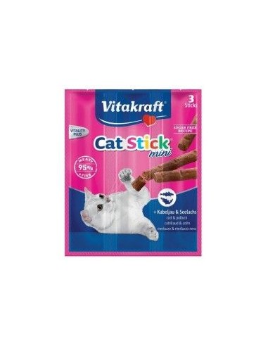 Vitakraft Cat stick Mini merluzzo e merluzzo nero 3pz gr.18.Snack per gatti