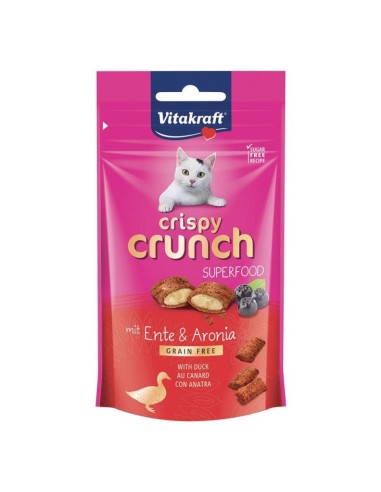 Vitakraft Cat crispy crunch Superfood anatra e aronia gr.60.Snack per gatti.