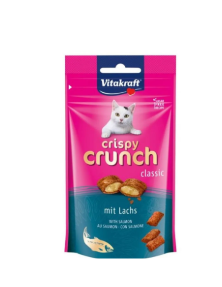 Vitakraft Cat crispy crunch con ripieno di Salmone gr.60.Snack per gatti
