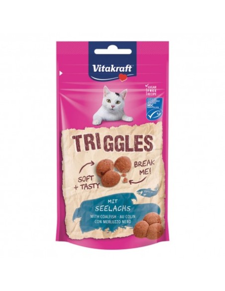 Vitakraft cat snack triggles merluzzo nero gr.40.Snack per gatti