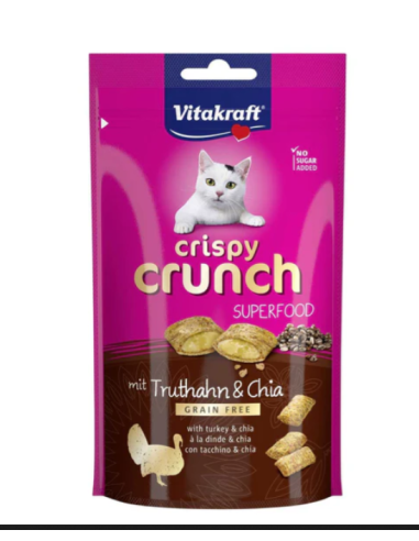 Vitakraft Cat crispy crunch Superfood tacchino  gr.60. Snack Per Gatti