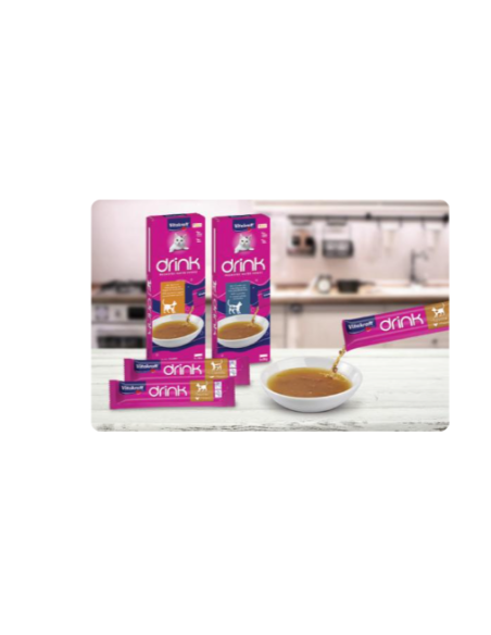 Vitakraft Cat Drink Salmone + Carnitina 5pz x 30gr.Snack per Gatti