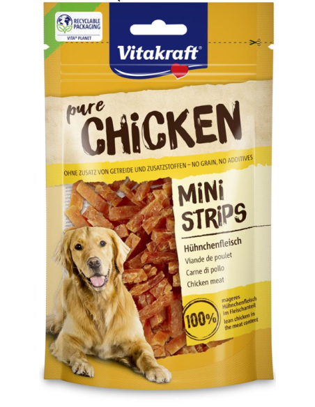 Vitakraft Snack Cane pure Chicken Mini Strips gr.80. Snack per cani