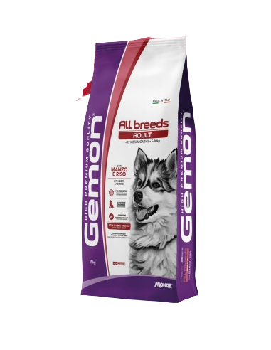 Gemon All Breed Adult manzo e Riso kg 15. Crocchette per cani