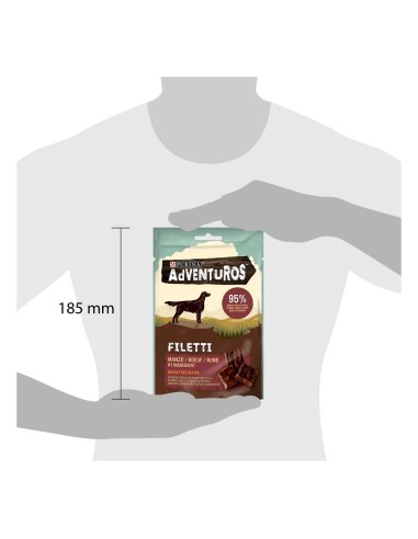 Purina Adventuros Filetti Manzo Gr.70. Snack per cani.