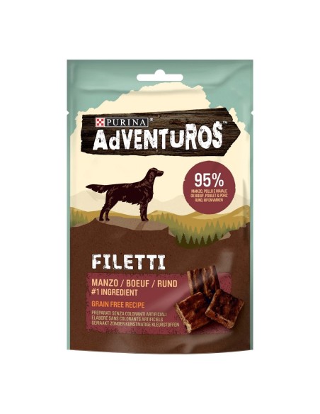Purina Adventuros Filetti Manzo Gr.70. Snack per cani.