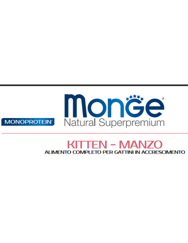 MONGE kitten 1-12M Manzo Gr.400. Cibo per cuccioli di gatto