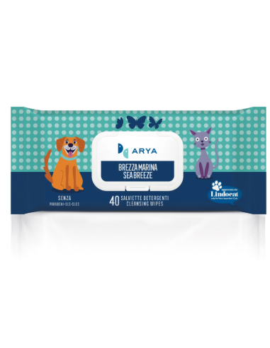 Salviette Arya Brezza Marina 40 pezzi . Igienici per cani
