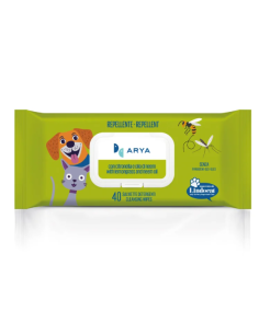 Salviette Arya Repellenti Citronelle e Olio di Neem 40 pezzi. Igienici per cani.