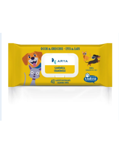 Salviette Arya Occhi e Orecchie 40 pezzi. Igienici per cani e gatti .