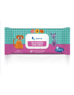 Salviette Arya detergenti Fiori di Primavera  40 pezzi. Igienici per cani e gatti. 2