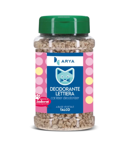 Deodorante per  lettiera Arya al Talco 500 ml. Lettiere