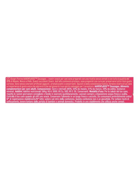 Purina Adventuros  Sausages Maiale Gr.70. Snack per cani