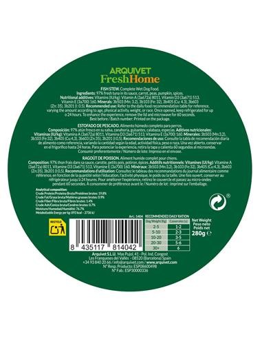 Arquivet Fresh Home Fish Stew 280 gr . Cibo Umido per Cani .