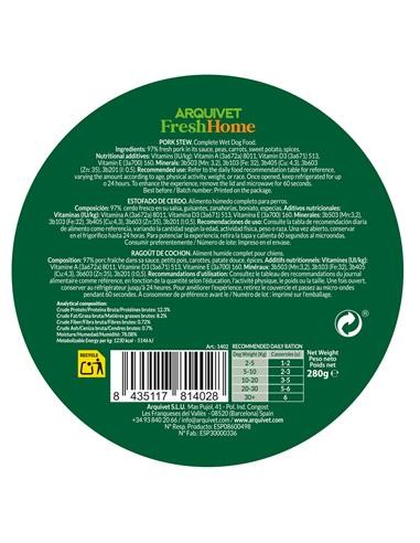 Arquivet Fresh Home Pork stew 280 gr . Cibo Umido Per Gatti .