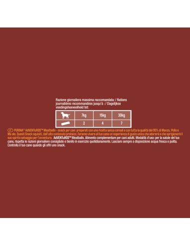 Purina Adevnturos Meatballs Manzo Gr.70. Snack per cani .