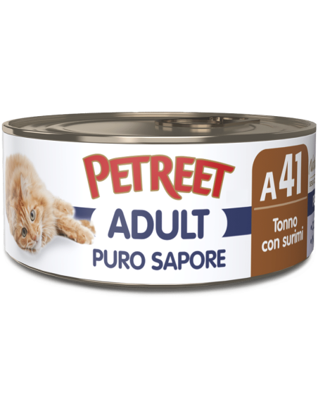 Petreet Adul Puro Sapore A41 Tonno con Surimi  Multipack 6PZ. Cibo Umido per gatti .