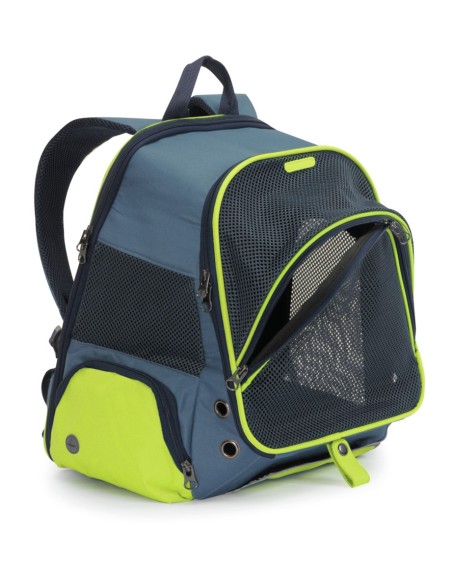 Zainetto Bicolore Blu Giallo 34x22x42 cm . Trasporto per cani.