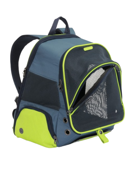 Zainetto Bicolore Blu Giallo 34x22x42 cm . Trasporto per cani.