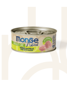 Monge Natural Tonno A Pinne Gialle  Con Pollo GR.80. Cibo Umido Per Gatti