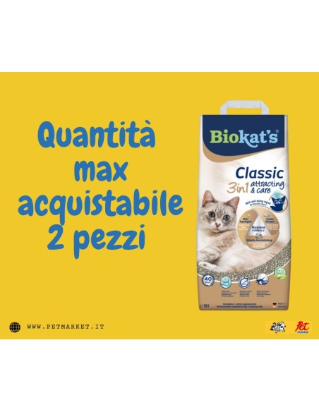 Biokat's Classic 3 in 1 Attracting and Care 10 litri. Lettiera per gatti.