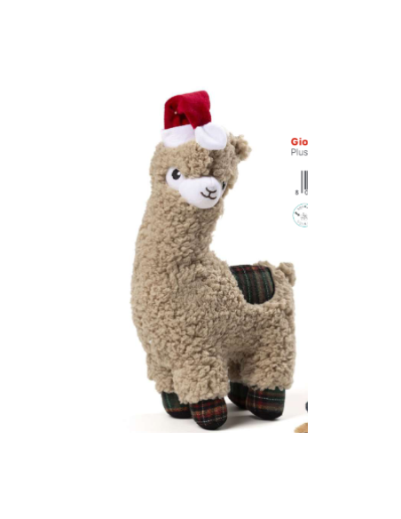 Alpaca Peluche cm 30 Natalizio. Giochi per cani