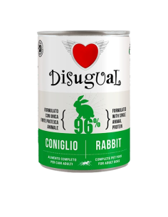 Disugual Umido Cane Coniglio gr 400. Cibo Umido Per Cani.