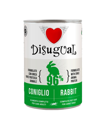 Disugual Umido Cane Coniglio gr 400. Cibo Umido Per Cani. Disugual Umido Cane Coniglio gr 400. Cibo Umido Per Cani.