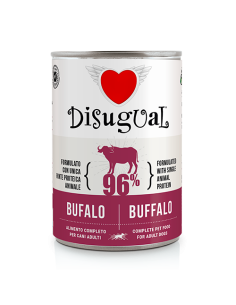 Disugual Umido Cane Bufalo 400 gr. Cibo Umido per Cani .