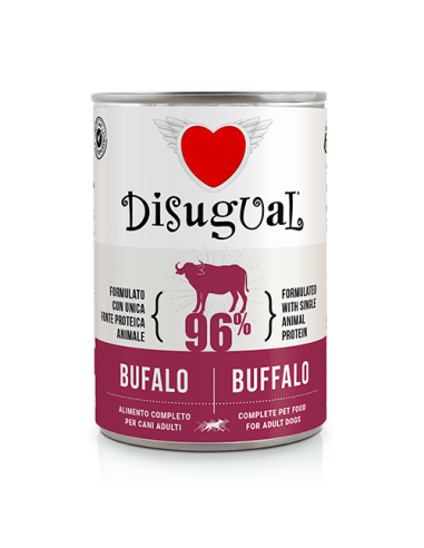 Disugual Umido Cane Bufalo 400 gr. Cibo Umido per Cani .