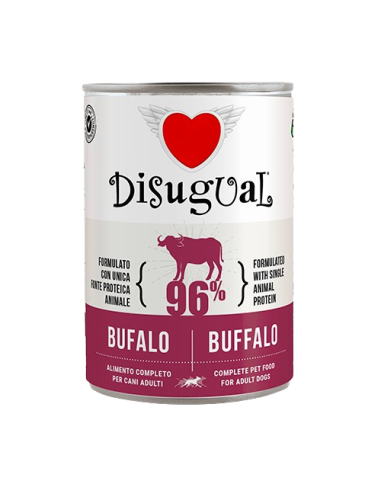 Disugual Umido Cane Bufalo 400 gr. Cibo Umido per Cani .