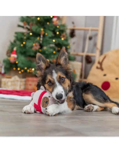 Cane Natalizio Con Suono Peluche . Giochi Per Cani .