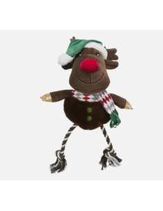 Renna Peluche con Corda cm 49. Giochi per cani.