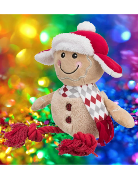 Pan di Zenzero Peluche Corda 34 cm . Giochi Per Cani .