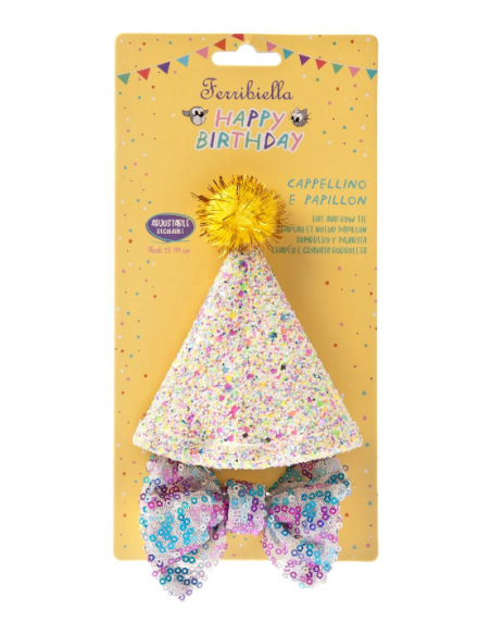 Cappellino e Papillon Party . Abbigliamento per cani.
