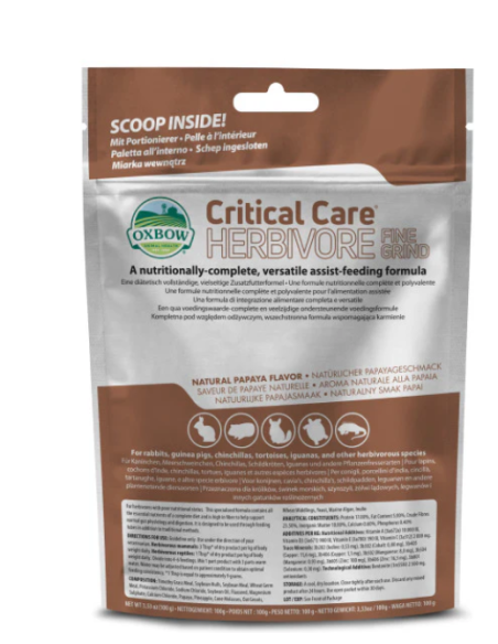 Oxbow Critical Care Fine Grind  100 gr. Mangime Per Roditori.
