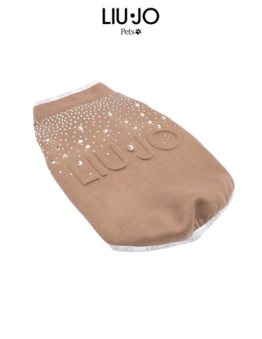 Liu Jo Felpa Logo Brillantini  misura small Caramello. Abbigliamento per cani.
