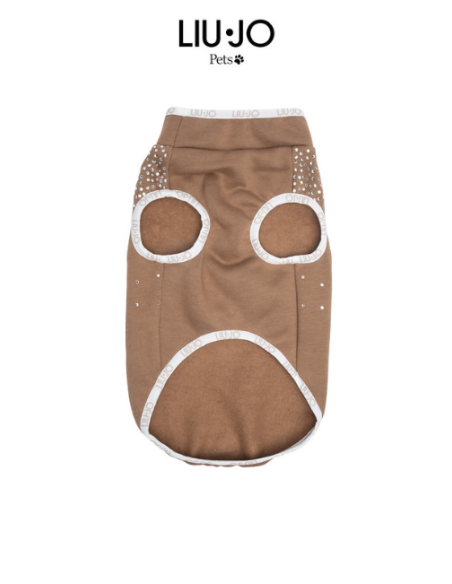liu jo felpa Logo Brillantini misura media Caramello. Abbigliamento per cani,