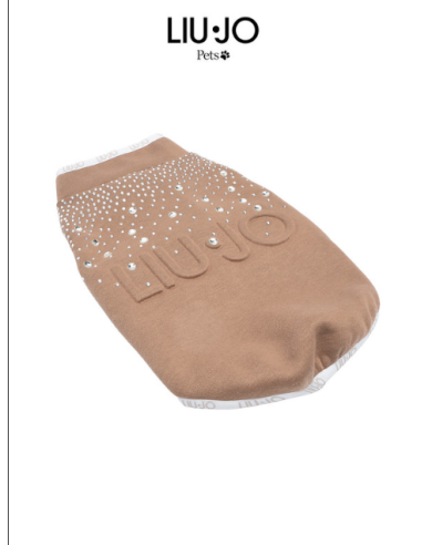 Liu Jo Felpa Logo Brillantini  misura xxlargeCaramello. Abbigliamento per cani.